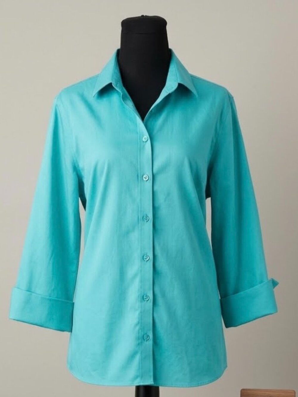 Chico's Non Iron Button Down 3/4 Sleeve Blouse Size 2 - Large (12)